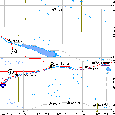 Keith County close-up map