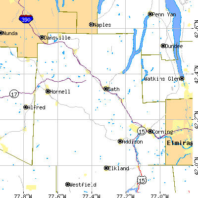 Steuben County close-up map