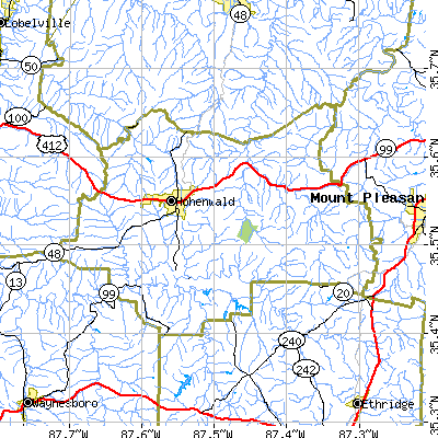 Lewis County close-up map