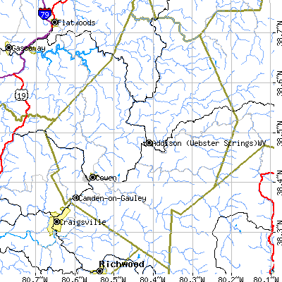 Webster County close-up map