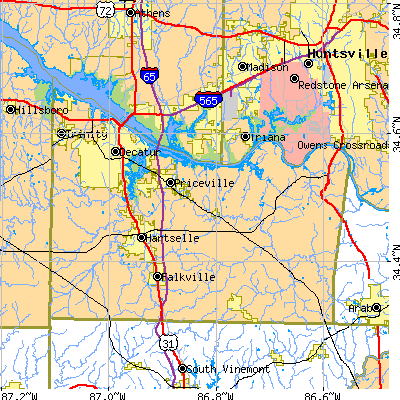 Morgan County close-up map