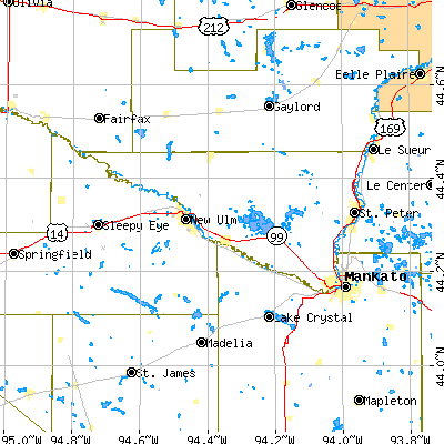 Nicollet County close-up map