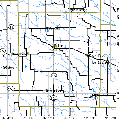 Knox County close-up map