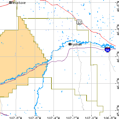 Treasure County close-up map