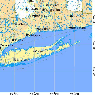 Suffolk County close-up map