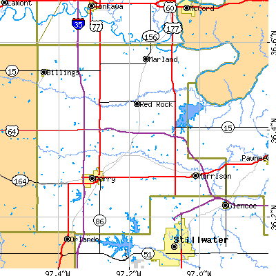 Noble County close-up map