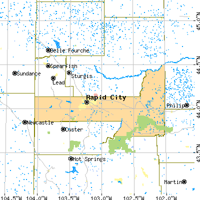 Pennington County close-up map