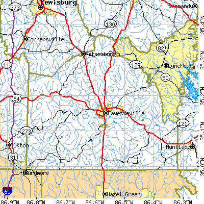 Lincoln County close-up map