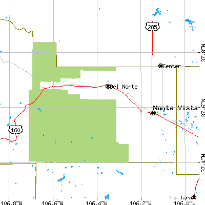 Rio Grande County close-up map