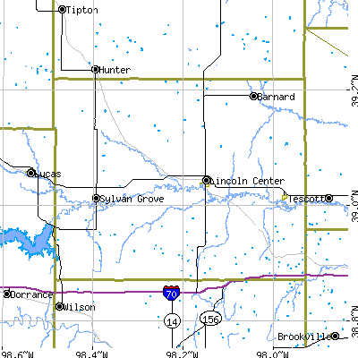 Lincoln County close-up map