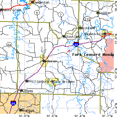 Laclede County close-up map