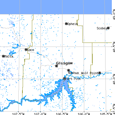 Valley County close-up map
