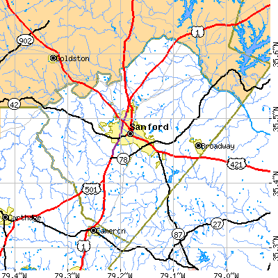 Lee County close-up map