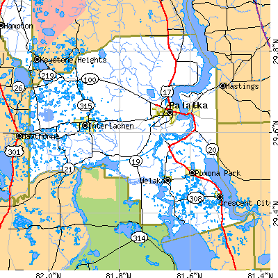 Putnam County close-up map