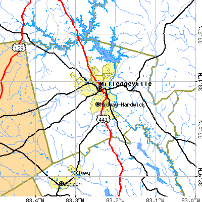 Baldwin County close-up map