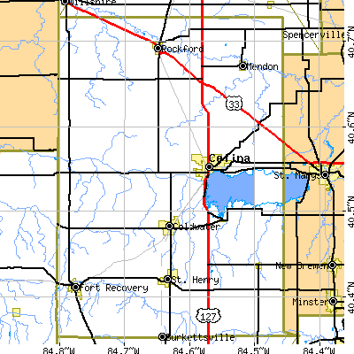 Mercer County close-up map