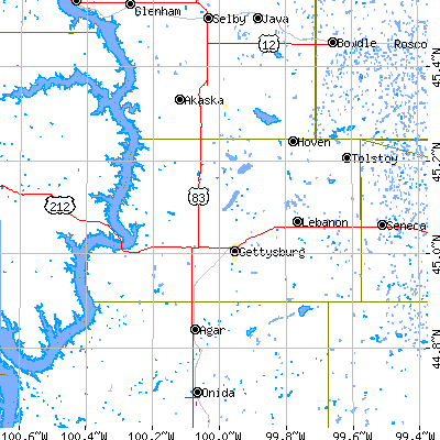 Potter County close-up map