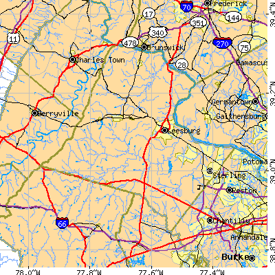 Loudoun County close-up map