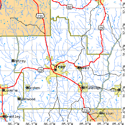Pike County close-up map