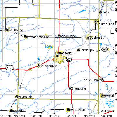 McDonough County close-up map