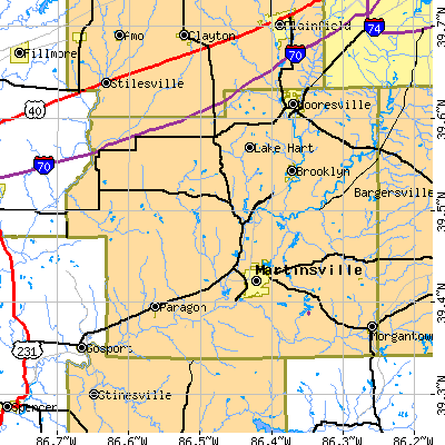 Morgan County close-up map