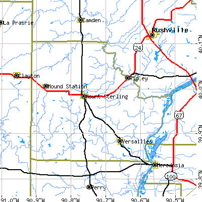 Brown County close-up map