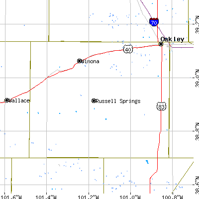 Logan County close-up map
