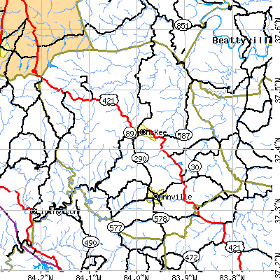 Jackson County close-up map