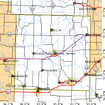 Lawrence County close-up map