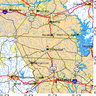 Lincoln County close-up map