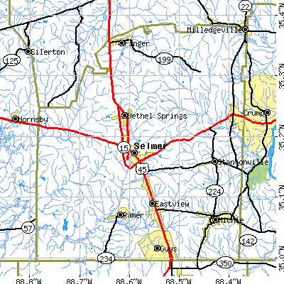 McNairy County close-up map