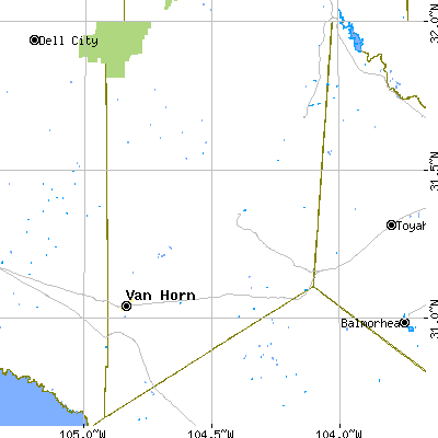 Culberson County close-up map