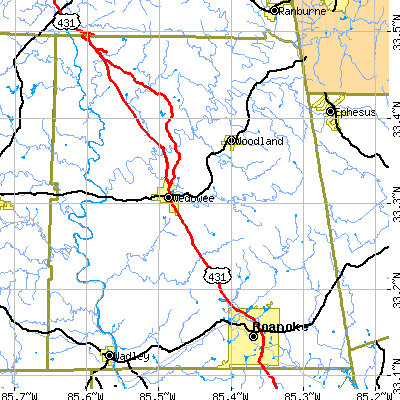 Randolph County close-up map