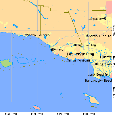 Ventura County close-up map