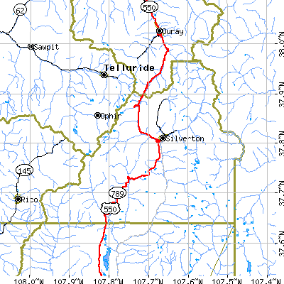 San Juan County close-up map