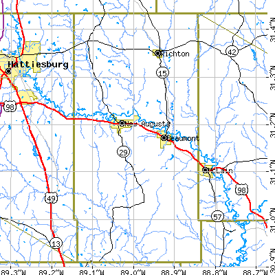 Perry County close-up map