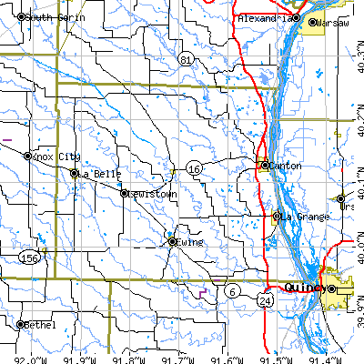 Lewis County close-up map