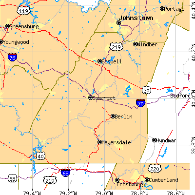 Somerset County close-up map
