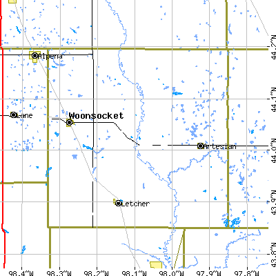 Sanborn County close-up map
