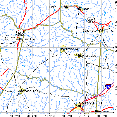 Lunenburg County close-up map