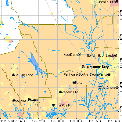 Yolo County close-up map