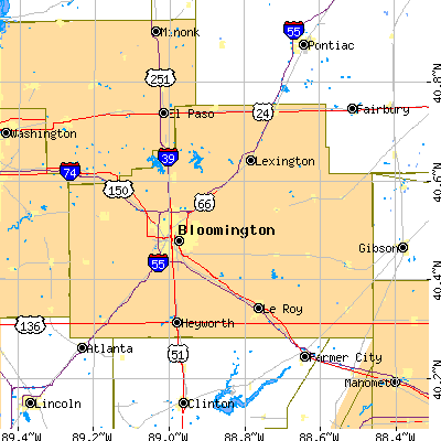 McLean County close-up map