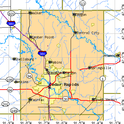 Linn County close-up map