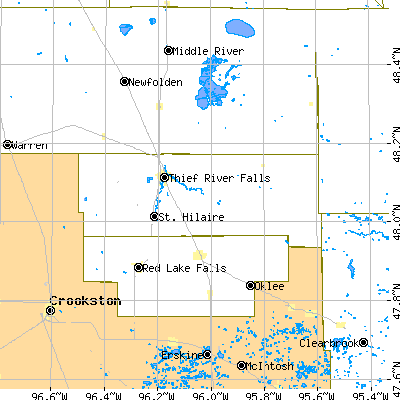 Pennington County close-up map