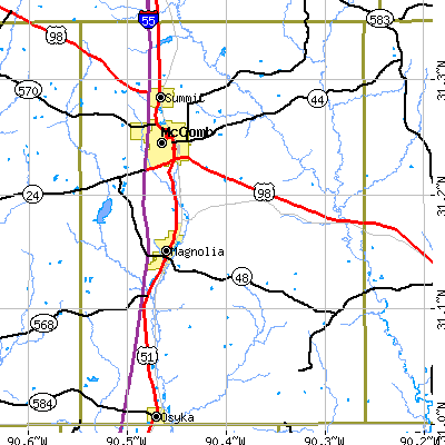 Pike County close-up map