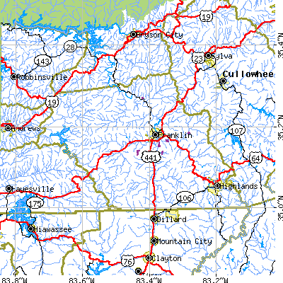 Macon County close-up map