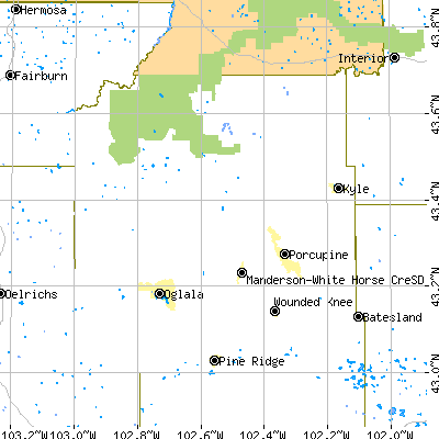 Shannon County close-up map