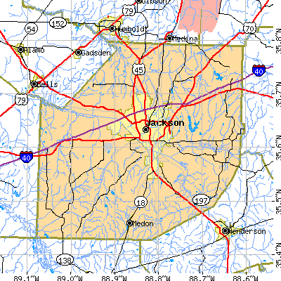 Madison County close-up map