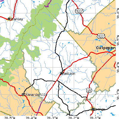 Madison County close-up map