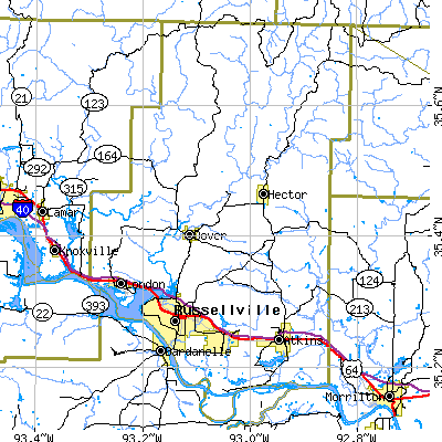 Pope County close-up map